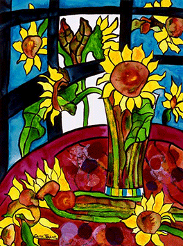 Sunflowers Out the Window